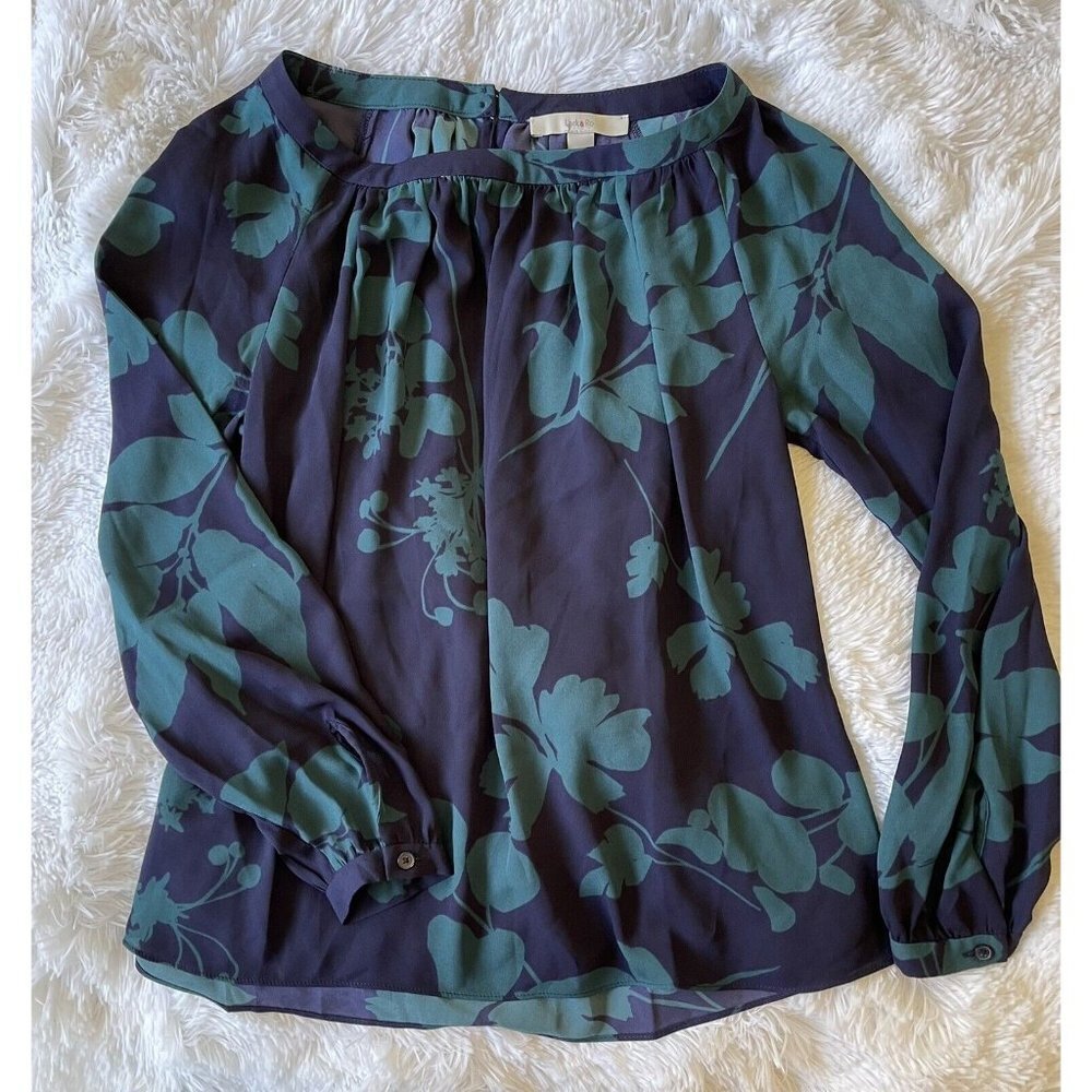Lark & Ro Blouse Color Navy Blue Size 2 NWOT C1 - Picture 3 of 6